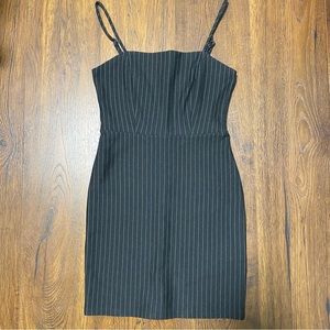 Striped black mini dress